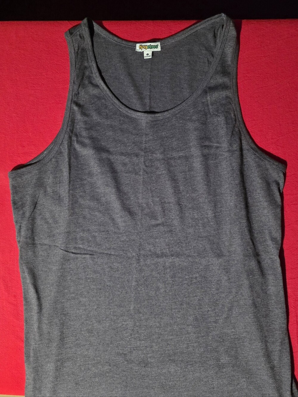 Tipsey Elves NWOT Charcoal Gray Scoop Neck Tank Top. Super Soft.